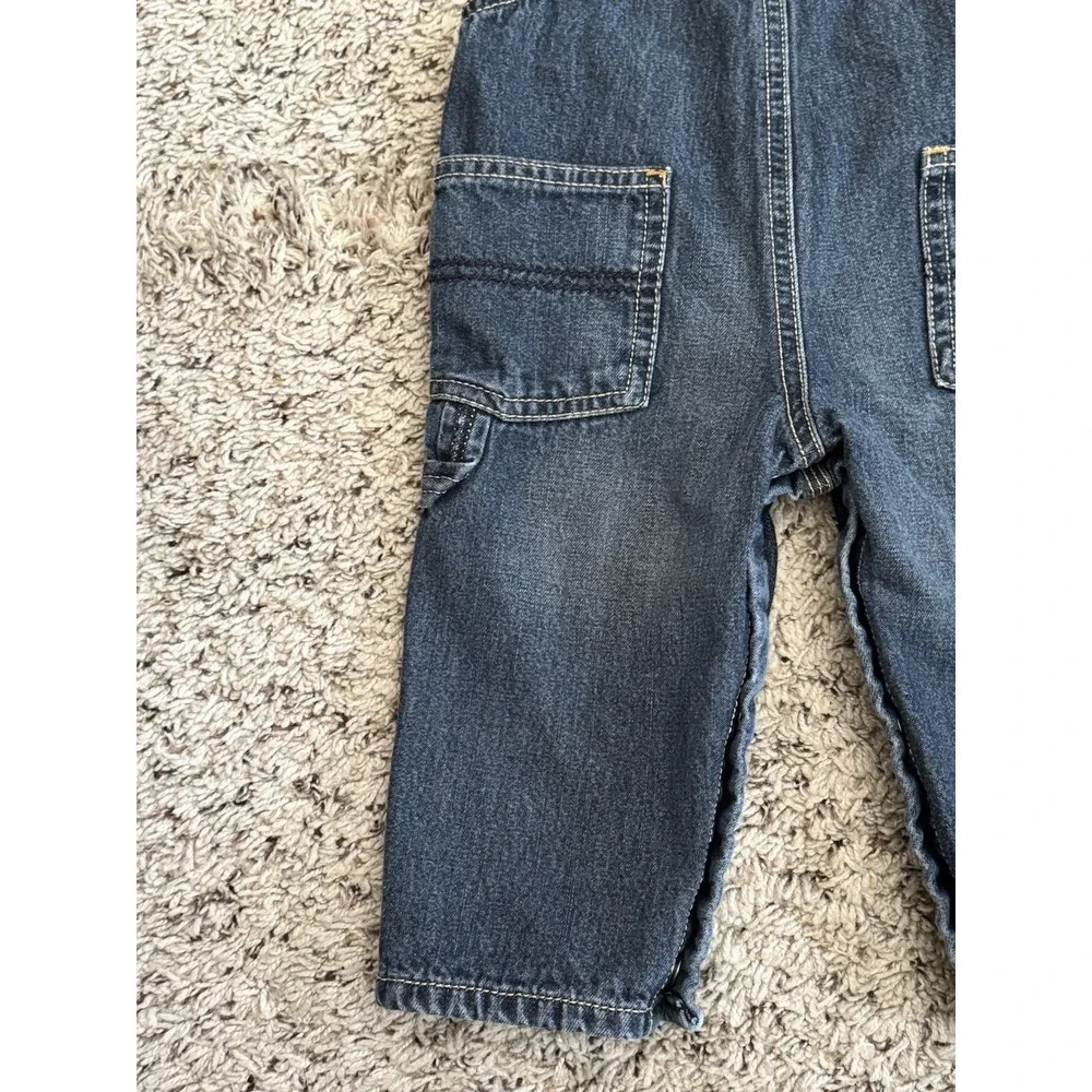 Oshkosh Denim Lined Red Plaid Overalls‎ Size 9 Months